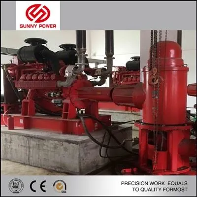 Pompa antincendio per pozzi profondi con motore diesel